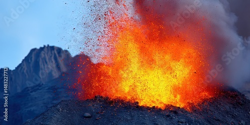 photo of volcano erupting 