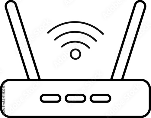 router icon. Internet broadband technology. Wireless broadband modem with antennas. Network switch. modem with wifi network
