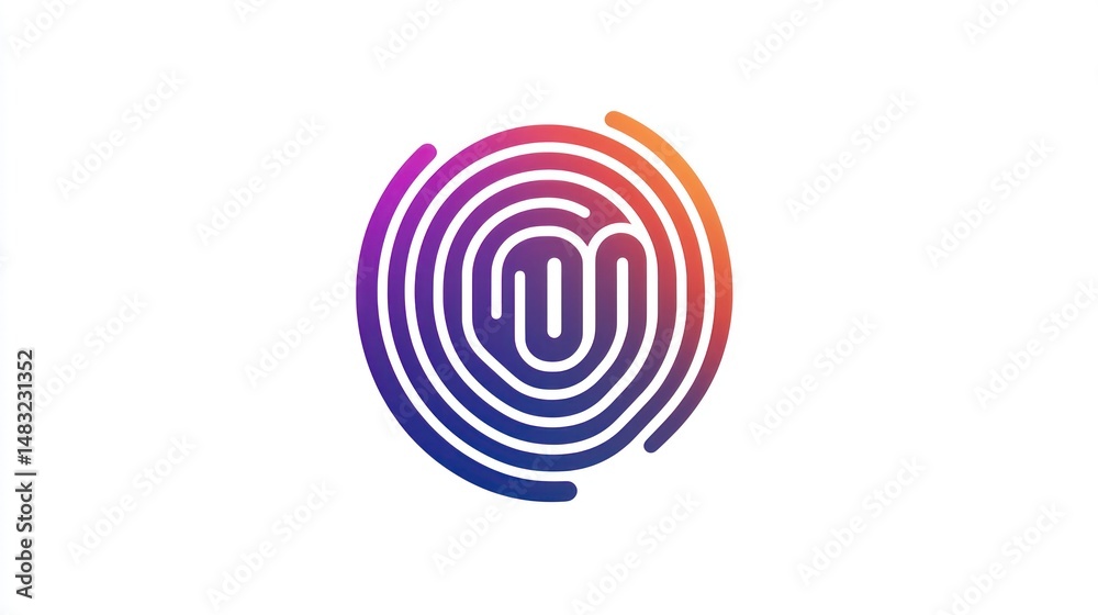 Editable stroke biometric encryption icon for cybersecurity Editable stroke biometric encryption icon for cybersecurity