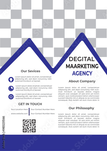  Flyer Design Corporate Business Template black blue white color design 