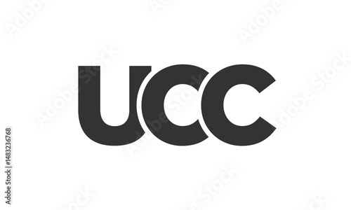 UCC logo design template with strong and modern bold text. Initial based vector logotype featuring simple and minimal typography. Trendy company identity.