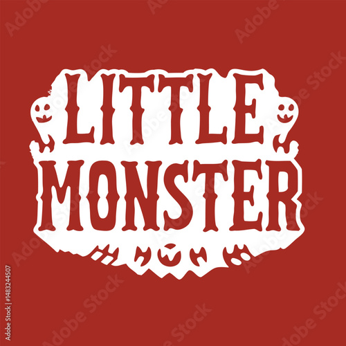 Little Monster on Red Background