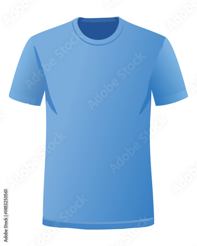Plain blue crew neck shirt - vector illustration