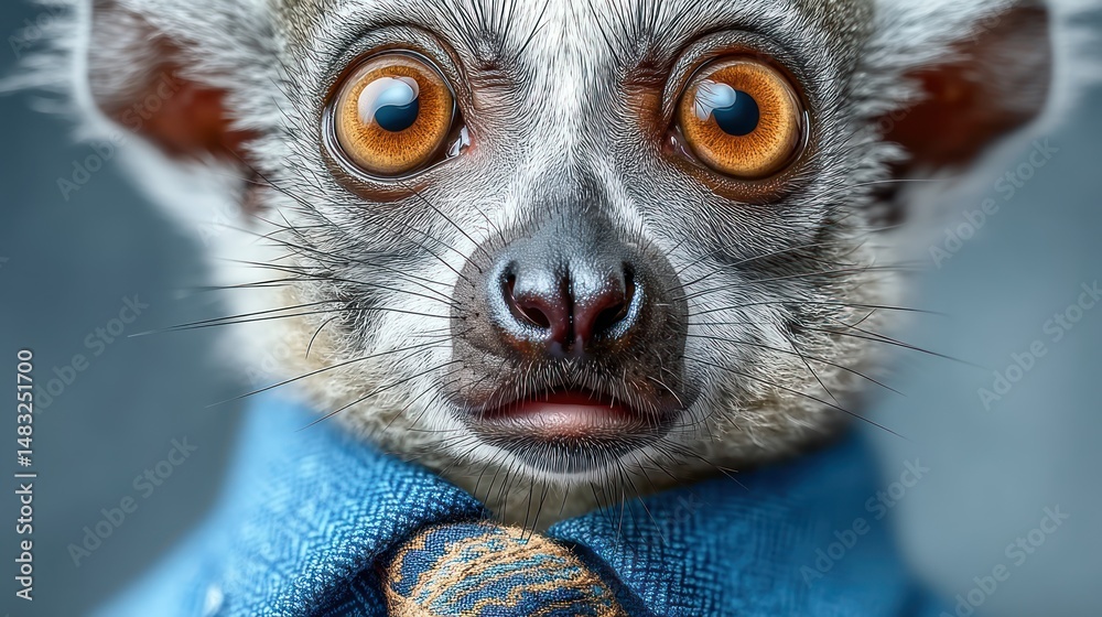 Obraz premium Curious lemur portrait