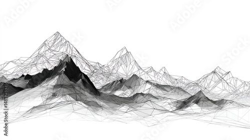 Abstract mountain range, wireframe style (1)