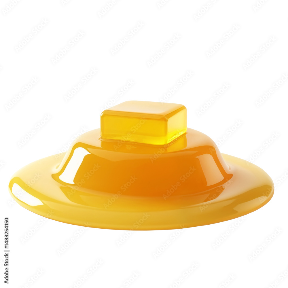 Fototapeta premium A yellow plastic hat with a square shaped lid