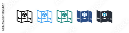 Tracking Icon In Different Style Vector