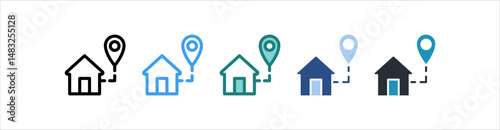 Destination Icon In Different Style Vector