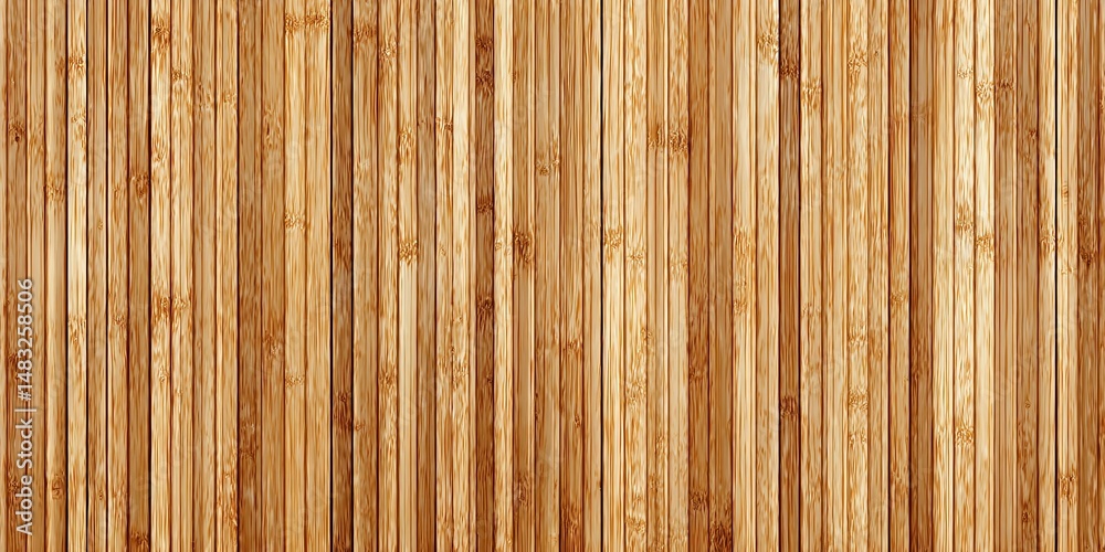 Fototapeta premium Vertical bamboo panels with natural grain in a seamless decorative wall pattern