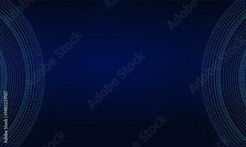 Abstract technology lines in motion on blue gradient background