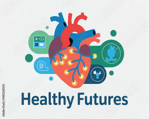 vector illustration of a human heart.