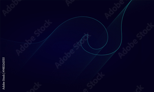 Futuristic particle line wave with glowing detail,