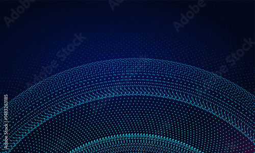 Futuristic digital abstract background with wavy mesh lines
