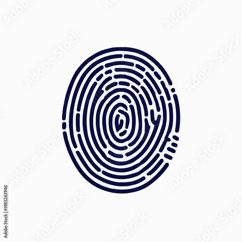 An illustrative fingerprint in blue, symbolizing identity and security