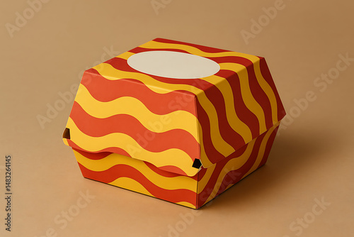 A creative burger box mock-up to place your burger business logo in it