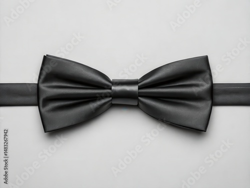 Blank Bow Tie Mockup. Elegant black bow tie on a plain background, ideal for formal occasions.