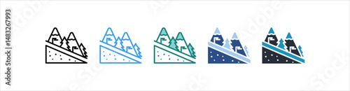 Ski Slope Icon In Different Style Vector
