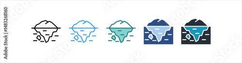 Iceberg Icon In Different Style Vector