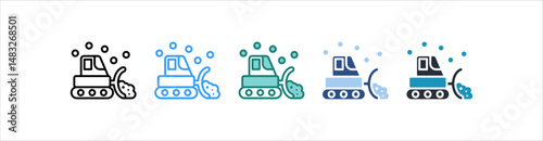 Snowplow Icon In Different Style Vector
