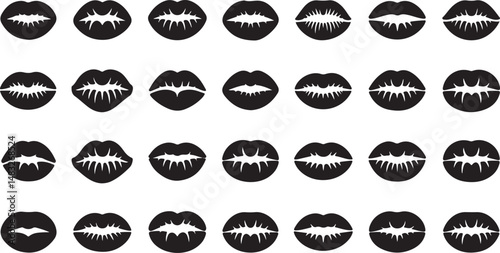 Artistic Representation of Female Lips Ideal for Makeup and Fashion Industry Visuals