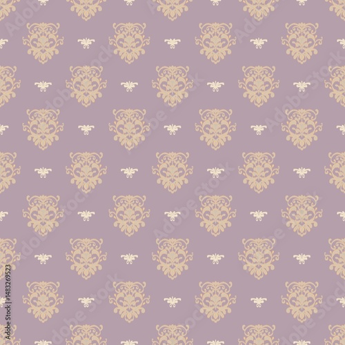 Wallpaper Mural Damask seamless pattern  Torontodigital.ca