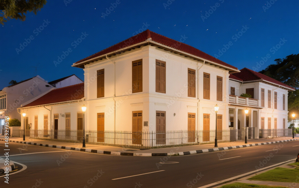 Fototapeta premium Stillness and structure — morning in the old Dutch quarters.