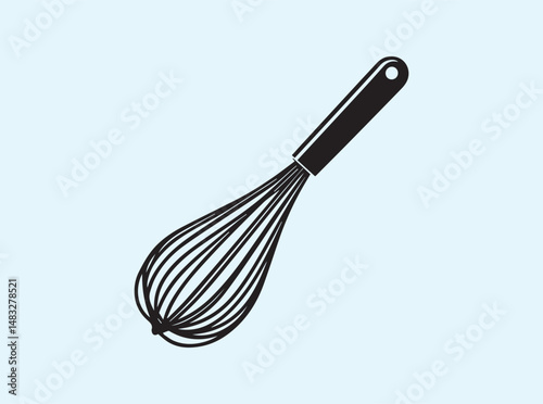 Minimal Whisk Outline in Black