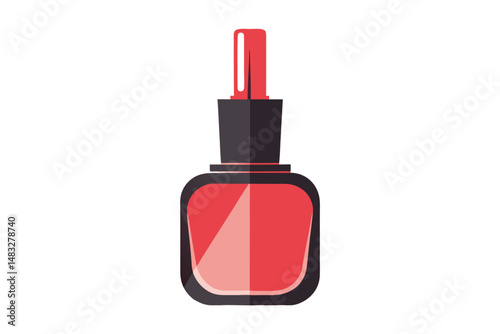 3d nail polish bottle silhouette on white background