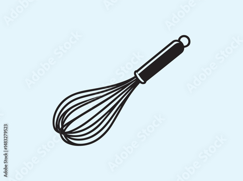 Cooking Whisk Black Silhouette Illustration