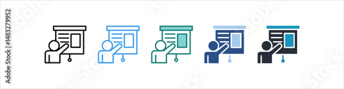 Presentation Icon In Different Style Vector
