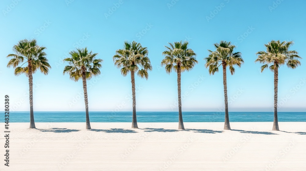 Fototapeta premium Palm trees on pristine beach