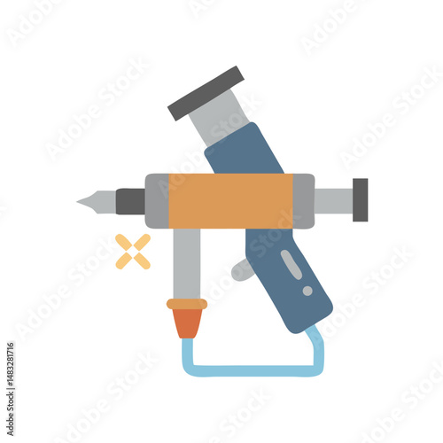 Airbrush Painting Tool Icon Representing Artistic Spray Technique and Design Equipment