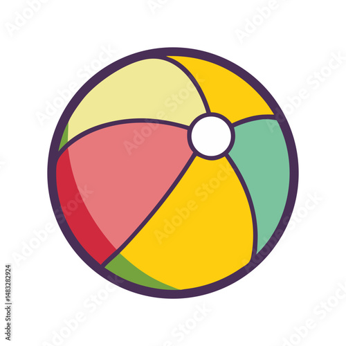 Beach Ball Toy Icon Representing Summer Recreation and Outdoor Play
