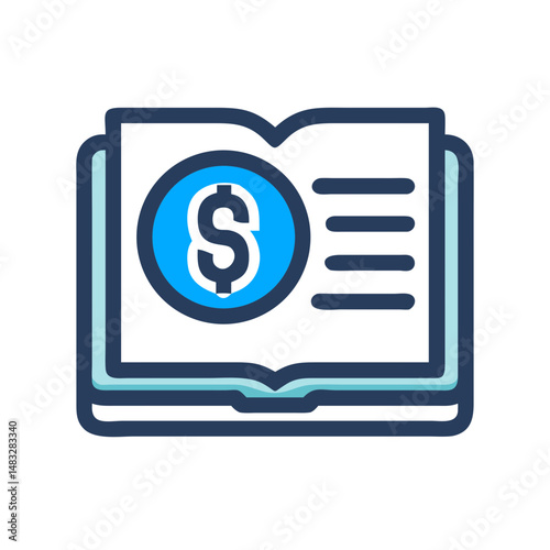 Book with Dollar Symbol Icon Representing Financial Education and Investment Knowledge