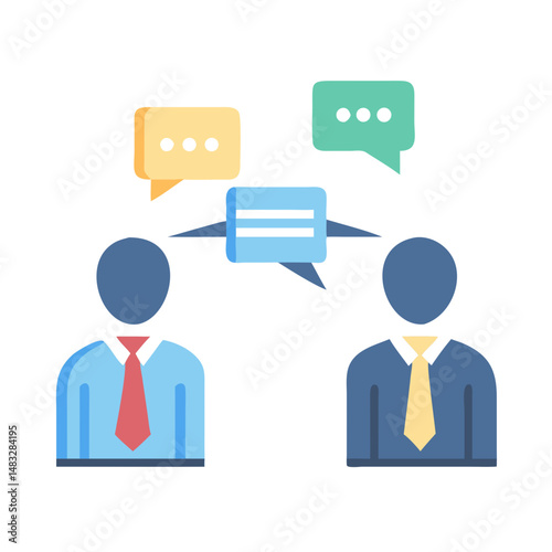 Business Discussion Between Colleagues Icon Representing Workplace Communication and Team Collaboration