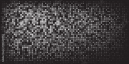 Black and White Random Pixels Pattern. Pixel Art Concept Background. 3d rendering eps 10