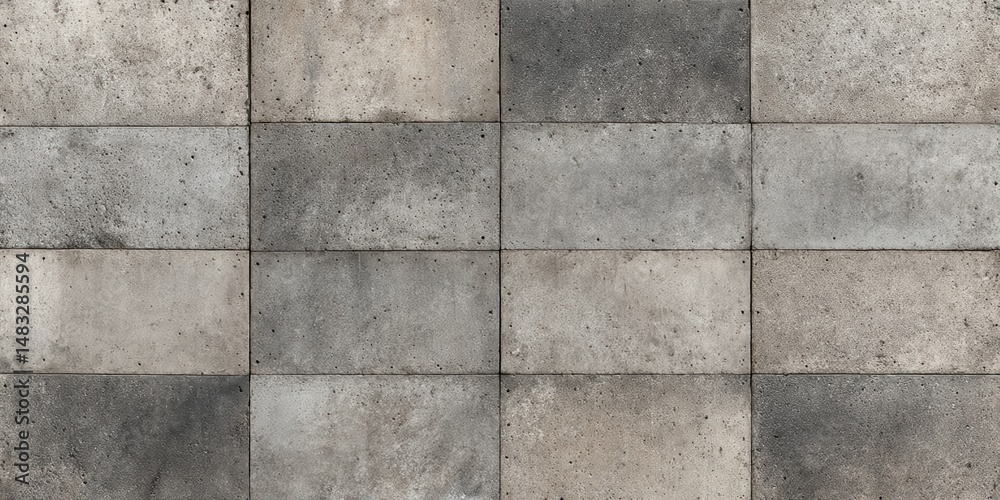 Fototapeta premium Pattern of square concrete pavers in alternating light and dark gray tones 