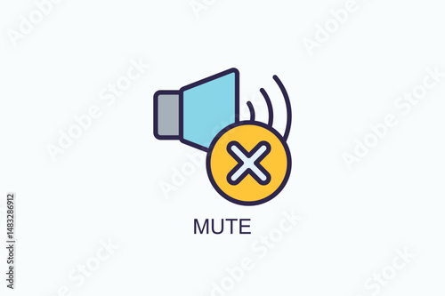 Mute Icon Or Logo Isolated Vector Illustration