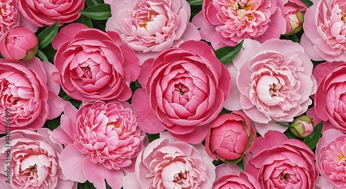 Pink and Light Pink Peonies Floral Background