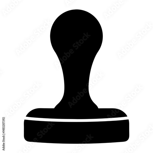A solid black stamp graphic, for documents and authorizations in business