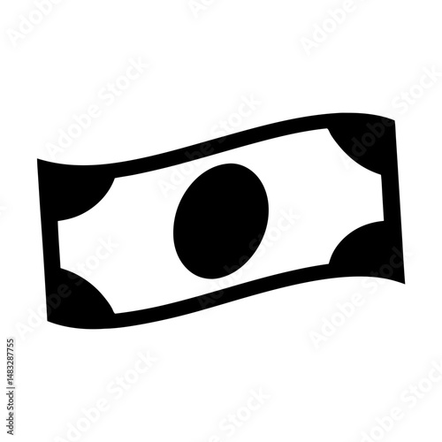 Stylized illustration of currency bill with a simplified design and wavy edges