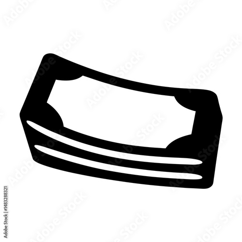 Stylized Silhouette of a Paper Currency Banknote or Money Bill Icon
