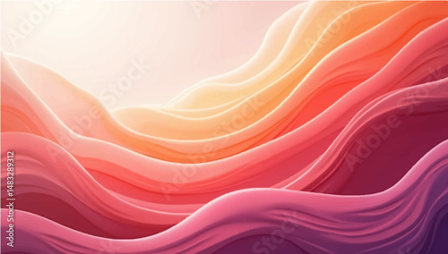 Abstract Colorful Wavy Background with Soft Silk Texture