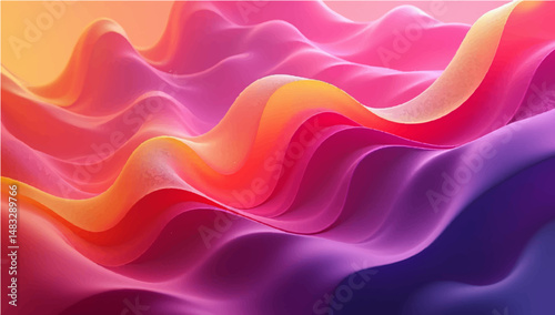 Abstract Colorful Wavy Background with Soft Silk Texture