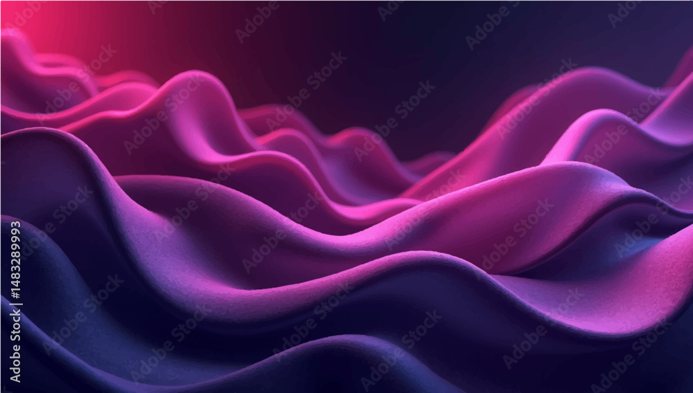 Fototapeta premium Purple and Pink Abstract Flowing Wave Design