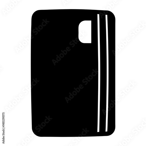 A simplified graphic depiction of a credit card or debit card object
