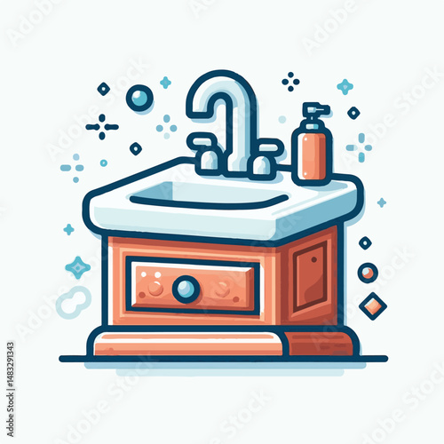 faucet, washstand, bathroom, water, sink, washbasin, tap, home, bath, hygiene, basin, domestic, wash, toilet, interior, room, plumbing, white, house, illustration, ceramic, vector, washbowl, modern, d