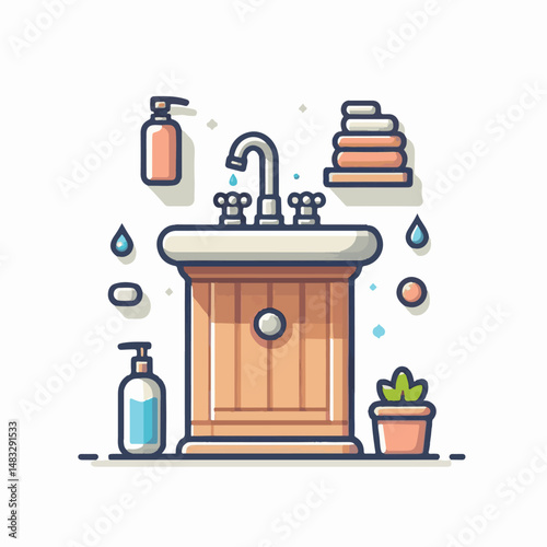 faucet, washstand, bathroom, water, sink, washbasin, tap, home, bath, hygiene, basin, domestic, wash, toilet, interior, room, plumbing, white, house, illustration, ceramic, vector, washbowl, modern, d