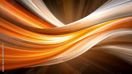 Flowing Abstract Waves with Warm Tones and Smooth Curves in a Dynamic Composition