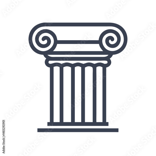 Classical Column Icon Representing Architecture, History, and Structural Design